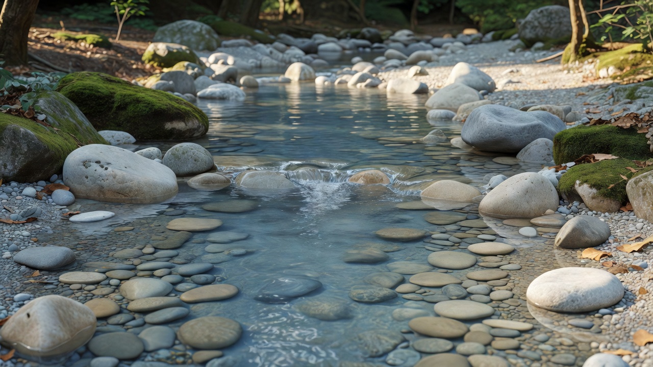 渓流の小石 - Brook pebbles close-up