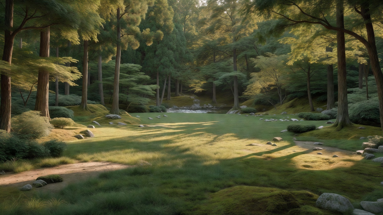 陽光差し込む森の開けた場所 - Sunlit woodland clearing